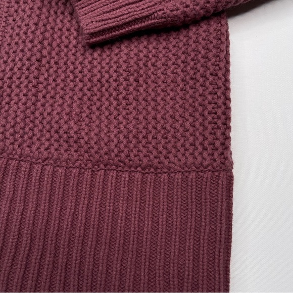 Woolovers Cardigan Sweater Chunky Edge to Edge Henna Mauve Fisherman Boho  New - Picture 7 of 13